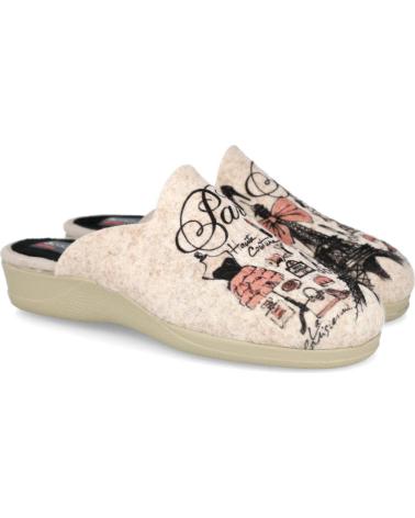 Pantufas de Mulher L&R SHOES LR SHOES 460-FIELTRO ZAPATILLAS DE CASA PARA MUJER BEIGE