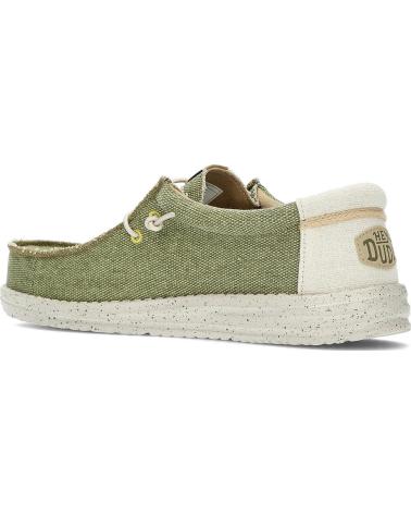 Mocassins pour Homme HEY DUDE MOCASINES DUDE WALLY COASTLINE JUTE OLIVE