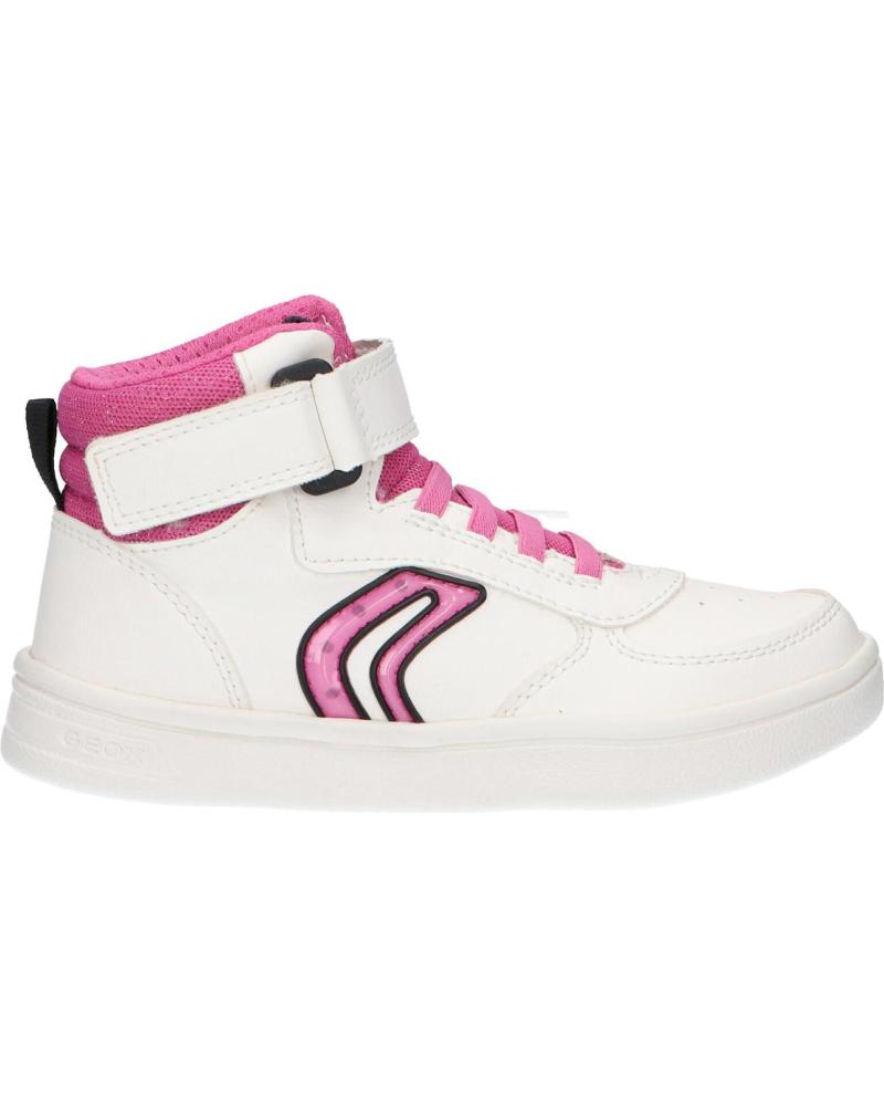 girl Trainers GEOX J264MC 0BCEW J DJROCK GIRL C0563 WHITE-FUCHSIA