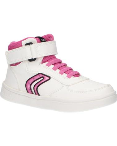 girl Trainers GEOX J264MC 0BCEW J DJROCK GIRL C0563 WHITE-FUCHSIA