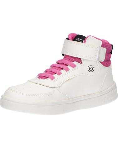 girl Trainers GEOX J264MC 0BCEW J DJROCK GIRL C0563 WHITE-FUCHSIA