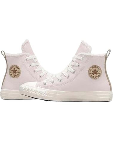 Esportes  de Menina e Menino CONVERSE CHUCK TAYLOR ALL STAR LEATHER SHERPA ROSA