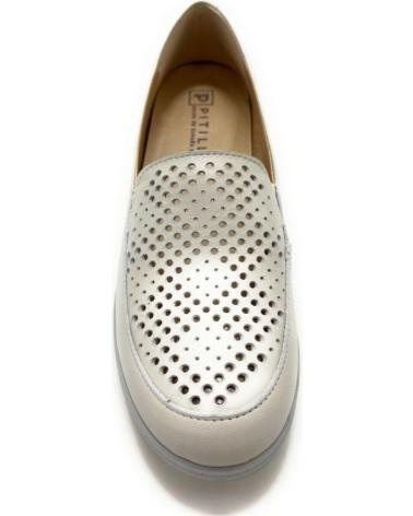 Woman shoes PITILLOS 5742 GLACIAL MOCASIN CALADO BEIG