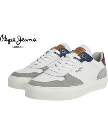 Sportivo per Donna PEPE JEANS - ZAPATILLA YOGI STREET CASUAL PIEL -GRIS BLANCO