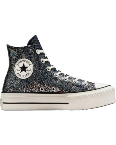 Esportes  de Mulher CONVERSE A09551C CHUCK TAYLOR ALL STAR LIFT PLATFORM GLITTER INTO THE VOID-EGRET-BLACK