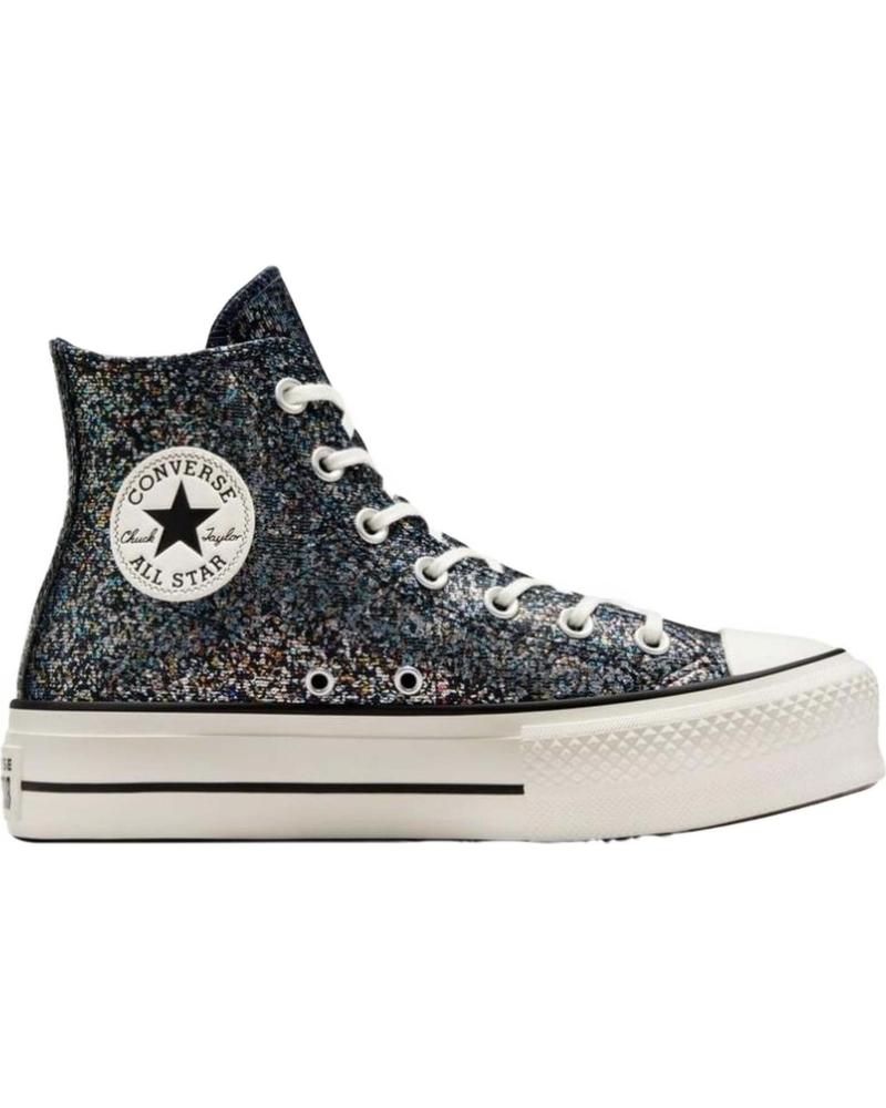 Esportes  de Mulher CONVERSE A09551C CHUCK TAYLOR ALL STAR LIFT PLATFORM GLITTER INTO THE VOID-EGRET-BLACK