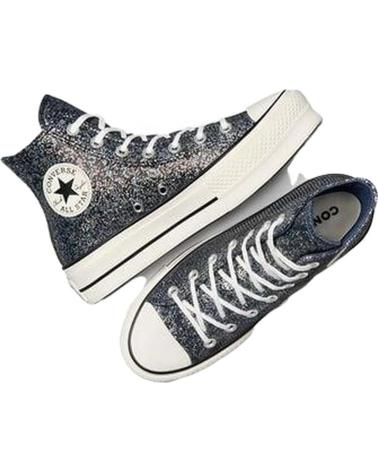 Esportes  de Mulher CONVERSE A09551C CHUCK TAYLOR ALL STAR LIFT PLATFORM GLITTER INTO THE VOID-EGRET-BLACK