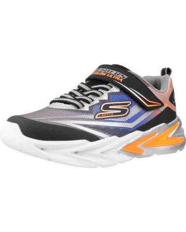 Sportivo per Bambino SKECHERS ZAPATILLAS NINO MODELO FLEX-GLOW ULTRA COLOR PLATA BKSL