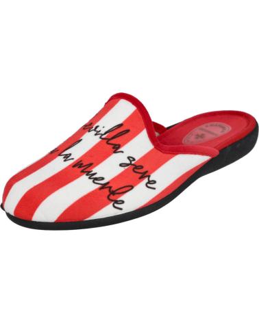 Pantufas de Homem L&R SHOES LR SHOES 2050 ZAPATILLAS DE CASA HOMBRE BLANCO-ROJO