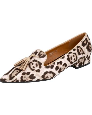 Scarpe per Donna L&R SHOES LR SHOES MBA21 BAILARINAS CON BORLAS CON ESTAMPADO ANIMAL PR BEIGE
