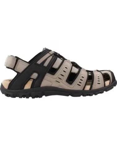 GEOX SANDALIAS 080-U4524C 000EK U S STRADA C - NBK SINT EN NEGRO C6738 LT TAUPE