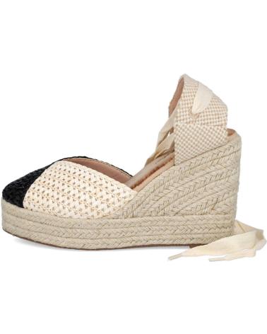 Zapatos de cuña per Donna L&R SHOES LR SHOES 5108 ALPARGATAS DE ESPARTO CON CINTAS PARA MUJER NEGRO BEIGE