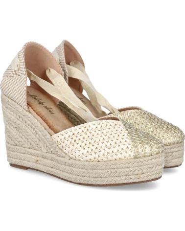 Sandalias de Mujer L&R SHOES LR SHOES 5108 ALPARGATAS DE ESPARTO CON CINTAS PARA MUJER ORO BEIGE