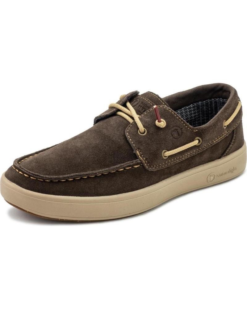 Man shoes NATURAL WORLD NAUTICO DE HOMBRE 8453 ASTUN DE DE SERRAJE HIDROFUGO - MARRON