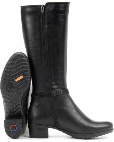 Boots für Damen FLUCHOS BOTAS CANA ALTA PIEL NEGRAS NEGRO NEGRO