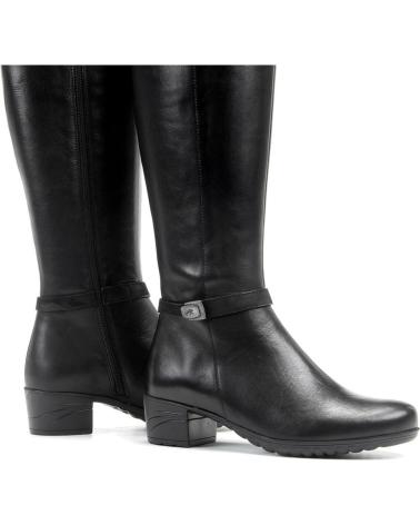 Boots für Damen FLUCHOS BOTAS CANA ALTA PIEL NEGRAS NEGRO NEGRO