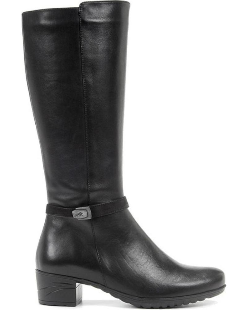 Boots für Damen FLUCHOS BOTAS CANA ALTA PIEL NEGRAS NEGRO NEGRO