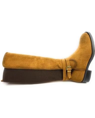 CHIC VISION BOTA ALTA DE MUJER DE ANTELINA CON ELÁSTICO Y CREMALLERA MARRóN