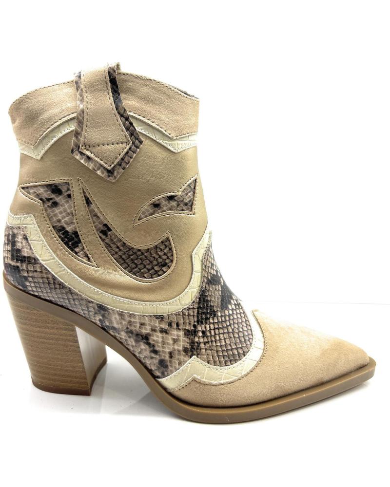Bottines pour Femme CHIC VISION BOTIN COWBOY COMBI SERPIENTE TACON CORIN BEIGE