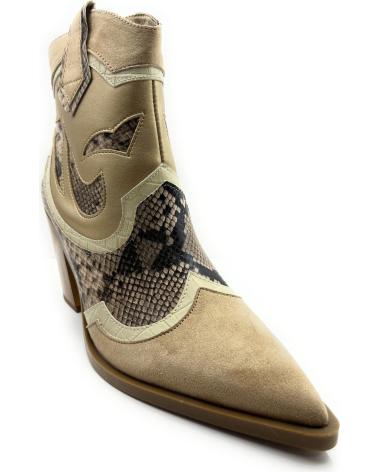 Bottines pour Femme CHIC VISION BOTIN COWBOY COMBI SERPIENTE TACON CORIN BEIGE