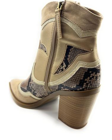 Bottines pour Femme CHIC VISION BOTIN COWBOY COMBI SERPIENTE TACON CORIN BEIGE
