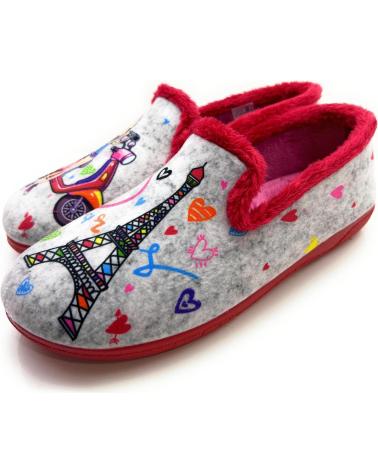 Pantofole per Donna CHIC VISION ZAPATILLAS CASA MUJER CERRADASLOVE PARI ROJO