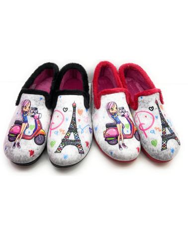 Pantofole per Donna CHIC VISION ZAPATILLAS CASA MUJER CERRADASLOVE PARI ROJO