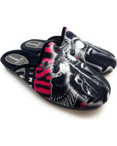 Pantoufles pour Homme CHIC VISION ZAPATILLAS CASA CABALLERO METIDAS MOTO NEGRO