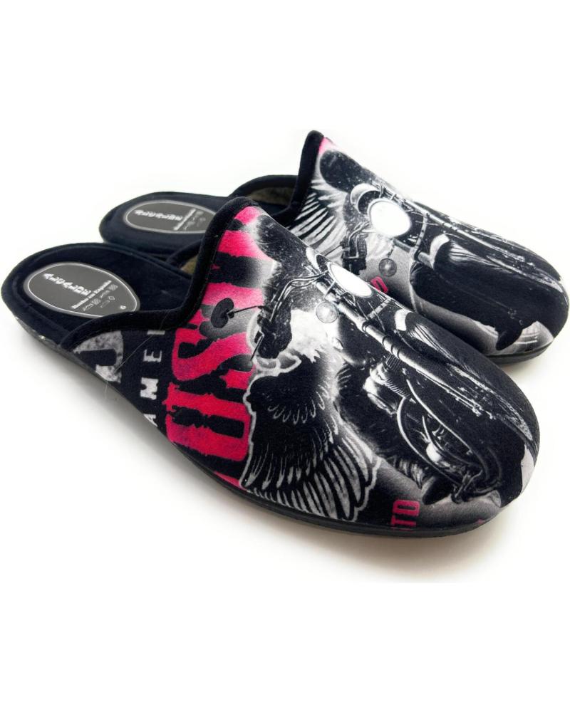 Pantoufles pour Homme CHIC VISION ZAPATILLAS CASA CABALLERO METIDAS MOTO NEGRO
