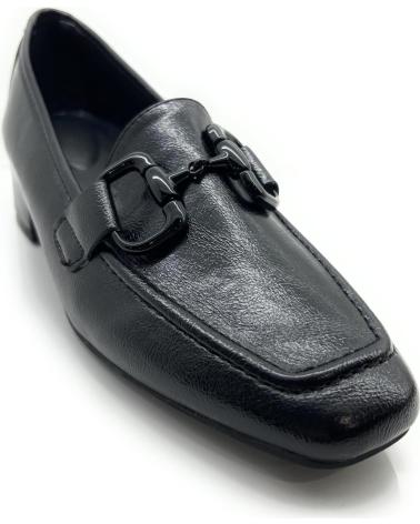 Woman shoes BUONAROTTI ZAPATO MOCASIN MUJER HEBILLA TACON NEGRO