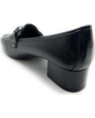 Woman shoes BUONAROTTI ZAPATO MOCASIN MUJER HEBILLA TACON NEGRO