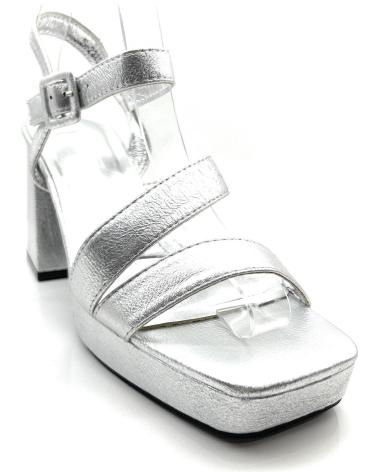 Sandalen für Damen BUONAROTTI SANDALIAS FIESTA TACON ALTO TIRAS HEBILL PLATEADO