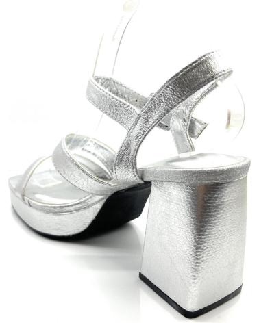 Sandalen für Damen BUONAROTTI SANDALIAS FIESTA TACON ALTO TIRAS HEBILL PLATEADO