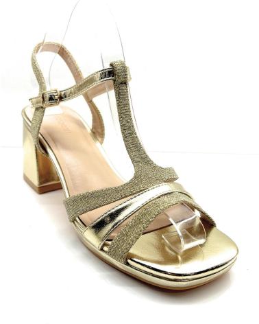 Sandales pour Femme BUONAROTTI SANDALIAS FIESTA TACON ANCHO TIRAS BRILL AMARILLO