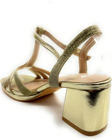 Sandales pour Femme BUONAROTTI SANDALIAS FIESTA TACON ANCHO TIRAS BRILL AMARILLO