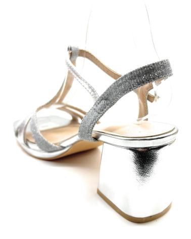 Sandalen für Damen BUONAROTTI SANDALIAS FIESTA TACON ANCHO TIRAS BRILL PLATEADO