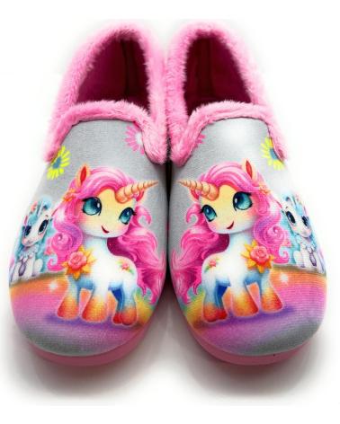 Hausschuhe für Mädchen CHIC VISION ZAPATILLAS CASA NINA CERRADAS UNICORNIO GRIS