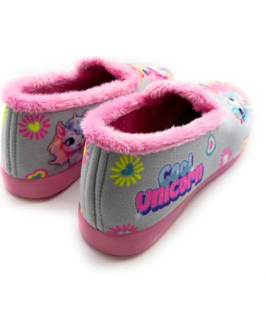 girl House slipers CHIC VISION ZAPATILLAS CASA NINA CERRADAS UNICORNIO GRIS
