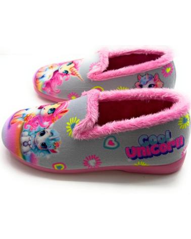 girl House slipers CHIC VISION ZAPATILLAS CASA NINA CERRADAS UNICORNIO GRIS