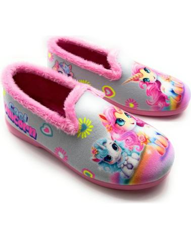 girl House slipers CHIC VISION ZAPATILLAS CASA NINA CERRADAS UNICORNIO GRIS