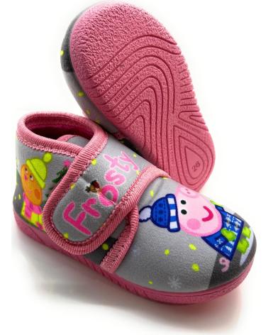 girl House slipers CHIC VISION BOTITAS CASA NINA TIRA ADHESIVAPEPPA GRIS