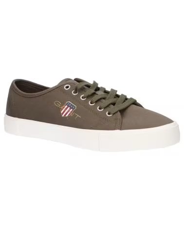 LÄSSIGE CANVAS-SNEAKER IN KHAKIGRÜN