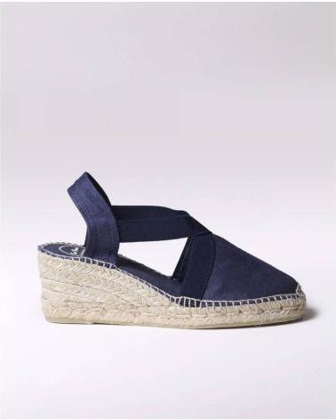 TONI PONS MARINEBLAUE KEILABSATZ-ESPADRILLE MIT ELASTISCHEN BÄNDERN MODELL 99273692929 MARI
