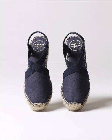 TONI PONS ESPADRILLE COMPENSÉE BLEU MARINE AVEC BANDES ÉLASTIQUES MODÈLE 99273692929 MARI
