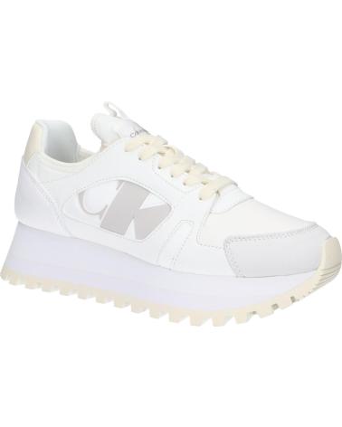 Deportivas de Mujer CALVIN KLEIN YW0YW01642 RUNNER LOW LAVEUP 0LD BRIGHT WHITE-CREAMY WHITE