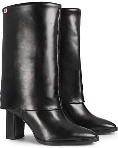 Stivali per Donna POPA BOTAS DE MUJER POLAINA DEMI PIEL CON TACON ALTO NEGRO