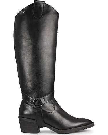 Boots für Damen POPA BOTAS DE MUJER ALTAS ESTILO COWBOY RANEY PIEL CON TACO NEGRO