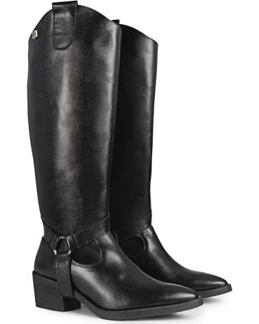 Stivali per Donna POPA BOTAS DE MUJER ALTAS ESTILO COWBOY RANEY PIEL CON TACO NEGRO
