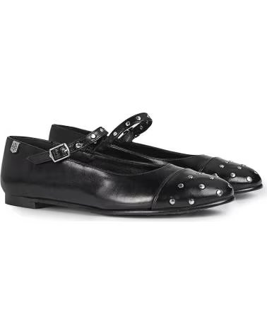 Woman Flat shoes POPA BAILARINAS DE MUJER CON PUNTA REDONDA Y HEBILLA DORIS TACHAS NEGRO
