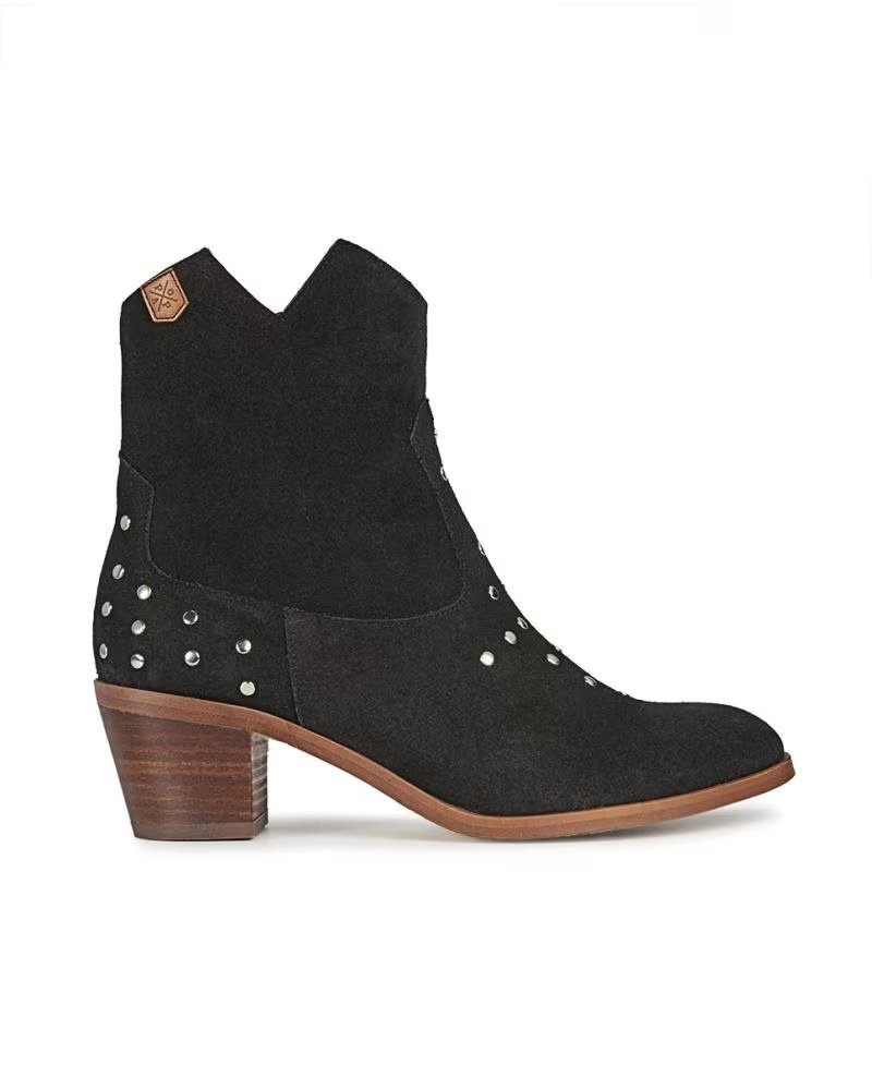 Stivaletti per Donna POPA BOTINES DE MUJER ESTILO COWBOY MILAN TACHAS CON TACON NEGRO